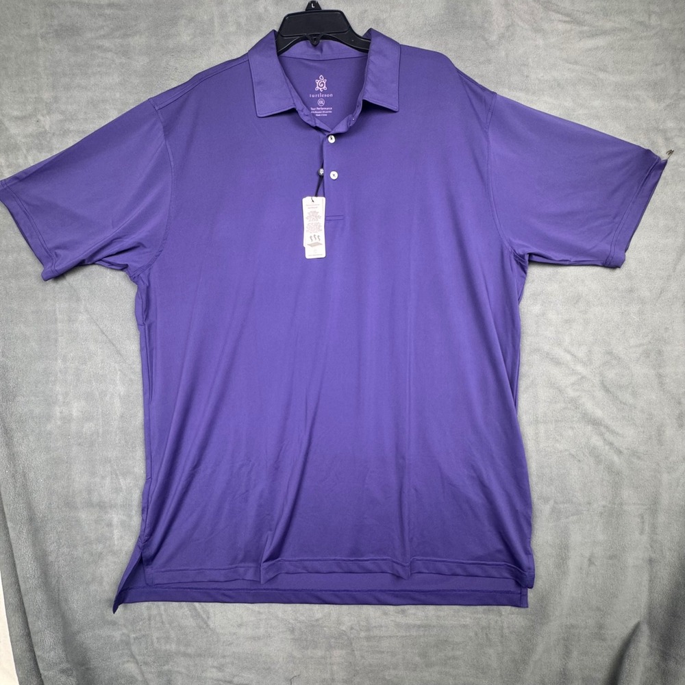 Turtleson Tour‎ Performance Mens XXL Polo Shirt Iris Purple Solid Jersey MS14K03